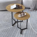 Ver imagem 1 de Conjunto Mesa Lateral de Canto Trento 100% MDF 57cm x 45cm x 45cm Marrom