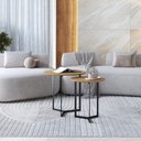 Ver imagem 5 de Conjunto Mesa Lateral de Canto Trento 100% MDF 57cm x 45cm x 45cm Marrom