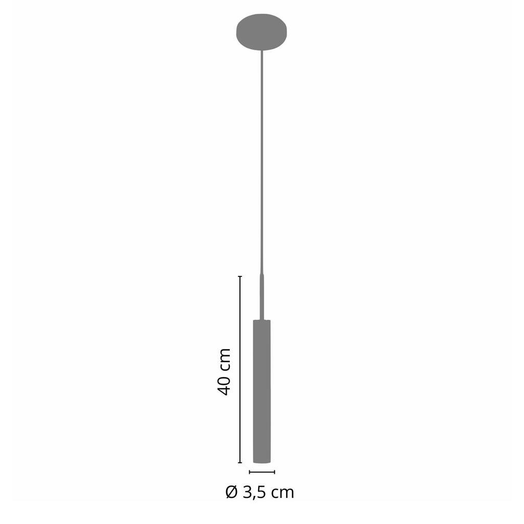 Pendente Luminária Teto Tubo Sala Quarto Cama Dourado 40cm - 3