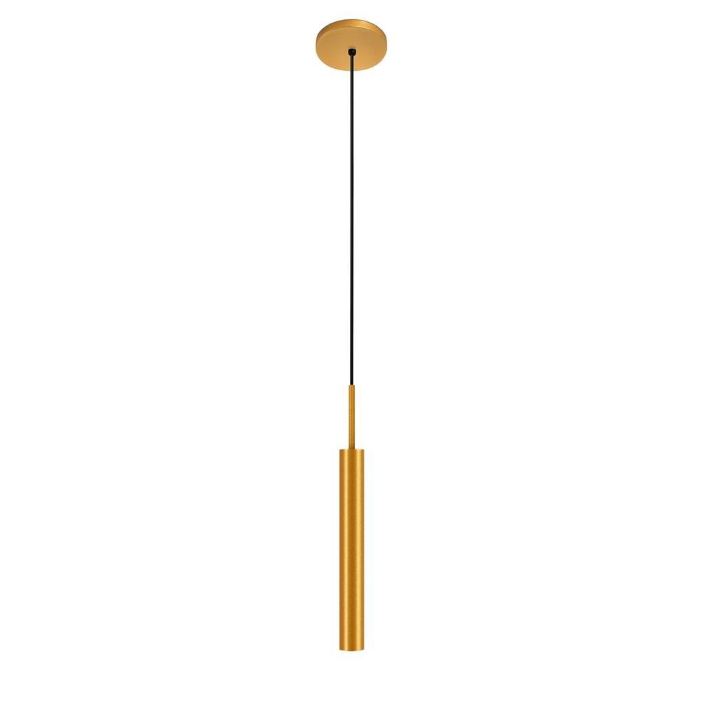 Pendente Luminária Teto Tubo Sala Quarto Cama Dourado 40cm - 1