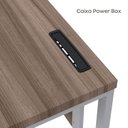 Ver imagem 3 de Estação de Trabalho Mesa Plataforma Escritório Tubular para 1 Pessoa com Caixa de Tomada PE40TUB Marrom/Walnut/Cinza