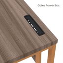 Ver imagem 3 de Estação de Trabalho Mesa Plataforma Escritório Tubular para 1 Pessoa com Caixa de Tomada PE40TUB Marrom/Walnut/Laranja