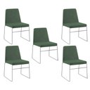 Ver imagem 1 de Kit 5 Cadeiras Decorativa Sala de Jantar Anne Linho Verde