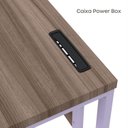 Ver imagem 3 de Estação de Trabalho Mesa Plataforma Escritório Tubular para 1 Pessoa com Caixa de Tomada PE40TUB Marrom/Walnut/Lilas