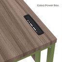 Ver imagem 3 de Estação de Trabalho Mesa Plataforma Escritório Tubular para 1 Pessoa com Caixa de Tomada PE40TUB Marrom/Walnut/Verde