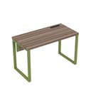 Ver imagem 1 de Estação de Trabalho Mesa Plataforma Escritório Tubular para 1 Pessoa com Caixa de Tomada PE40TUB Marrom/Walnut/Verde