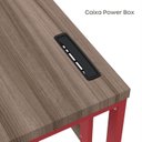 Ver imagem 3 de Estação de Trabalho Mesa Plataforma Escritório Tubular para 1 Pessoa com Caixa de Tomada PE40TUB Marrom/Walnut/Vermelho