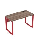 Ver imagem 1 de Estação de Trabalho Mesa Plataforma Escritório Tubular para 1 Pessoa com Caixa de Tomada PE40TUB Marrom/Walnut/Vermelho