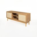 Ver imagem 2 de Rack Kaki para TV 55 Polegadas 100% MDF 135cm 2 Portas com Nicho Telinha Portuguesa Tauari Casavee
