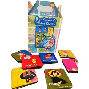 Super Jogo da Memória Emoções de 7 Pares para Autistas com Tabuleiro Minhas Emoções Reidopendrive Me