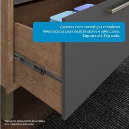 Cozinha Modulada Completa 6 Peças 12 Portas e Vidro Reflecta 100% Mdf Vicenza Espresso Móveis - 7