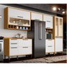 Cozinha Modulada Completa 6 Peças 12 Portas 4 Gavetas e Vidro Reflecta 100% Mdf Vicenza Espresso Móveis - 2