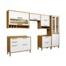 Cozinha Modulada Completa 6 Peças 12 Portas 4 Gavetas e Vidro Reflecta 100% Mdf Vicenza Espresso Móveis - 3