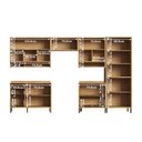 Ver imagem 5 de Cozinha Completa Modulada 100% MDF 6 Peças 12 Portas 4 Gavetas e Vidro 354cm Vicenza Espresso Móveis Branco/Amêndoa