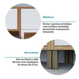 Cozinha Modulada Completa 6 Peças 12 Portas e Vidro Reflecta 100% Mdf Vicenza Espresso Móveis - 9