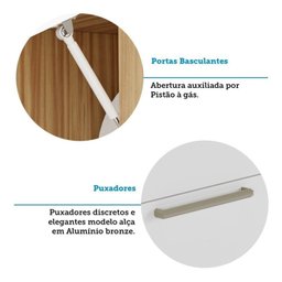 Cozinha Modulada Completa 6 Peças 12 Portas e Vidro Reflecta 100% Mdf Vicenza Espresso Móveis - 8