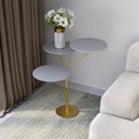 Ver imagem 1 de Mesa Lateral de Canto Trieste 100% MDF 65cm x 57cm x 57 cm Cinza
