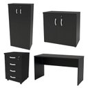 Ver imagem 6 de Kit 4 Peças com Mesa para Escritório, Gaveteiro e 2 Armários