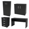 Kit 4 Peças com Mesa para Escritório, Gaveteiro e 2 Armários - 6
