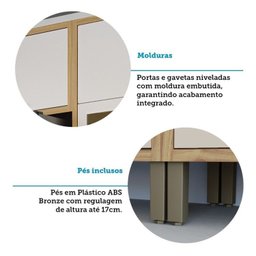 Cozinha Compacta 4 Peças com 9 Portas Vidro e Tampo 274cm 100% Mdf Vicenza Espresso Móveis - 9