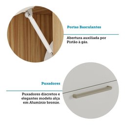 Cozinha Compacta 4 Peças com 9 Portas Vidro e Tampo 274cm 100% Mdf Vicenza Espresso Móveis - 8