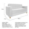 Kit Sofá 2 Lugares e 2 Poltronas Suede Branco - 4