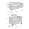 Kit Sofá 2 Lugares e 2 Poltronas Suede Branco - 2