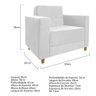 Kit Sofá 2 Lugares e 2 Poltronas Suede Branco - 3