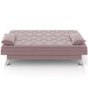 Ver imagem 3 de Sofá Cama para Sala de Estar Quarto 193cm Lia M03 Veludo Rosê - Lyam Decor