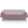 Sofá Cama para Sala de Estar Quarto 193cm Lia M03 Veludo Rosê - Lyam Decor - 3