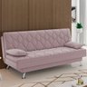 Sofá Cama para Sala de Estar Quarto 193cm Lia M03 Veludo Rosê - Lyam Decor - 2