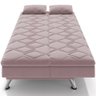 Sofá Cama para Sala de Estar Quarto 193cm Lia M03 Veludo Rosê - Lyam Decor - 6