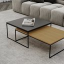 Ver imagem 1 de Conjunto Mesa de Centro Minori Maiori 100% MDF 35cm x 65cm x 90 cm Preto