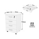 Ver mais imagens de Conjunto 4 Peças com Mesa para Escritório, Gaveteiro e 2 Armários Branco