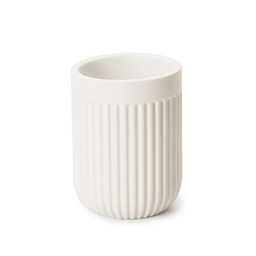 Kit Lavabo - Dispenser Porta Sabonete Líquido 14 Cm e Porta Copo Escova 10 Cm de Cimento Branco - 3