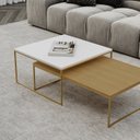 Ver imagem 1 de Conjunto Mesa de Centro Minori Maiori 35 x 100% MDF 65 x 90 cm Branco