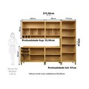 Ver imagem 4 de Cozinha Completa Modulada 100% MDF 5 Peças 11 Portas 4 Gavetas e Vidro 274cm Vicenza Espresso Móveis Branco/Amêndoa