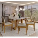 Ver imagem 1 de Conjunto Sala de Jantar 6 Lugares Retangular com Tampo de Vidro Mesa Filadélfia Cadeiras Miami