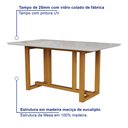 Ver imagem 6 de Conjunto Sala de Jantar 6 Cadeiras Tampo de Vidro Filadélfia Marrom Cerejeira/Palha