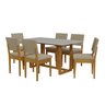 Conjunto Sala de Jantar 6 Lugares Retangular com Tampo de Vidro Mesa Filadélfia Cadeiras Miami - 2
