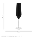 Ver imagem 2 de Jogo 2 Peças Taça de Vidro 195ml Preto 26x7x7cm Vinho Água Espumante Champagne