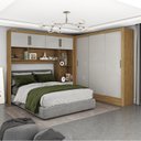 Ver imagem 1 de Guarda-Roupa Casal Modulado 4 Portas Santiago 3 Portas 5 Gavetas Bege/Off White