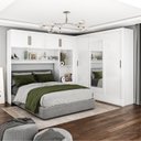 Ver imagem 1 de Guarda-Roupa Casal Modulado 4 Portas Santiago com Espelho 3 Portas 5 Gavetas Branco