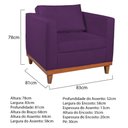Ver imagem 5 de Kit Sofá 3 Lugares e 2 Poltronas Europa 180 cm Estilo Conforto e Elegância Suede Roxo - Amarena