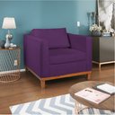 Ver imagem 3 de Kit Sofá 3 Lugares e 2 Poltronas Europa 180 cm Estilo Conforto e Elegância Suede Roxo - Amarena