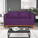 Ver imagem 2 de Kit Sofá 3 Lugares e 2 Poltronas Europa 180 cm Estilo Conforto e Elegância Suede Roxo - Amarena