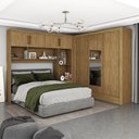 Ver imagem 1 de Guarda-Roupa Casal Modulado 4 Portas Santiago com Espelho 3 Portas 5 Gavetas Marrom/Cinamomo