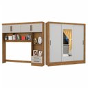 Ver imagem 3 de Guarda-Roupa Casal Modulado 4 Portas Santiago com Espelho 3 Portas 5 Gavetas Marrom/Cinamomo/Off White