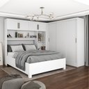 Ver imagem 1 de Guarda-Roupa Casal Modulado 4 Portas com Cama Santiago 3 Portas 5 Gavetas Branco