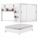 Ver imagem 3 de Guarda-Roupa Casal Modulado 4 Portas com Cama Santiago 3 Portas 5 Gavetas Branco